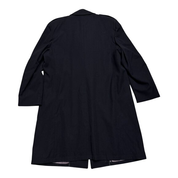 VINTAGE 80s FREED & FREED 1987 Wool All-Weather Black Trench Coat Mens Large - Picture 3 of 5